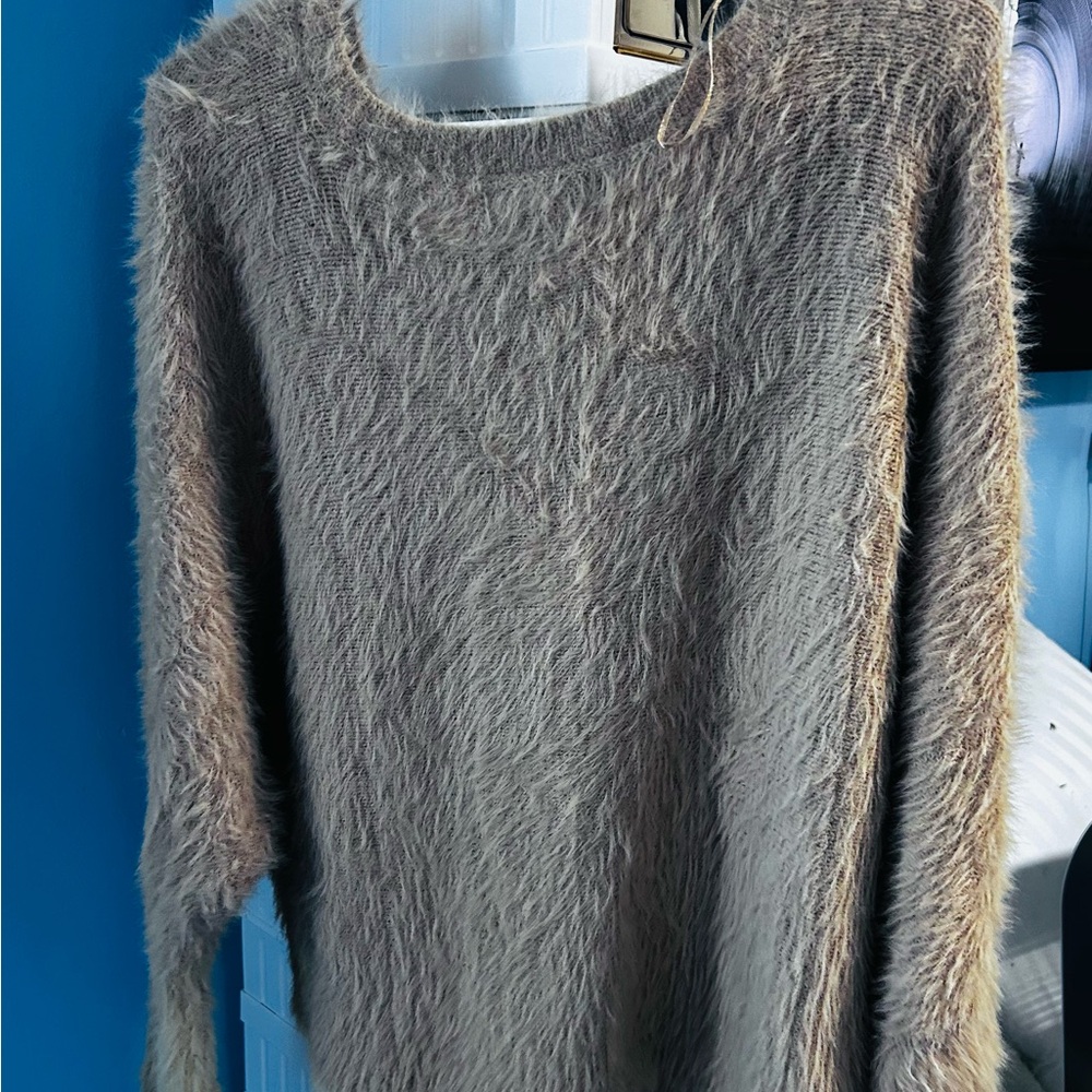 Jessica Simpson Fuzzy Tan Sweater